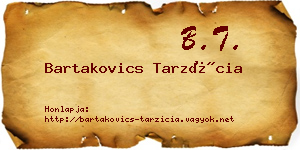 Bartakovics Tarzícia névjegykártya